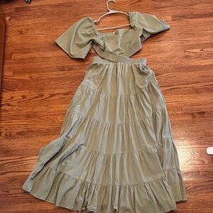 Petal & Pup Olive Green Tiered Dress